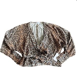 LPA Leopard Tie Blouse Size XXS